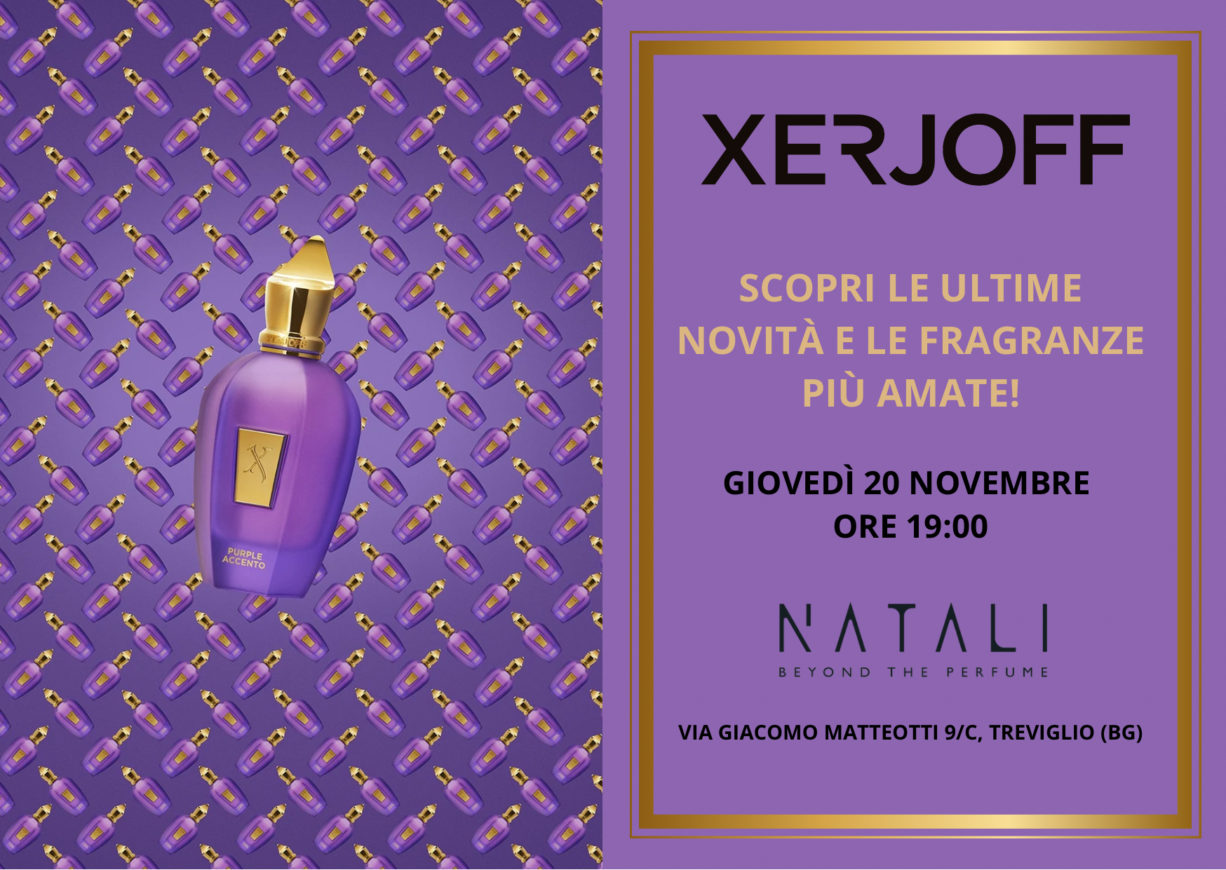 Serata con Xerjoff - Presentazione ultime novità e fragranze iconiche